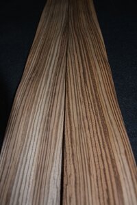 Zebrano fineer 225 x 9-13 cm | 0.6 mm | 0,25m&sup2; 