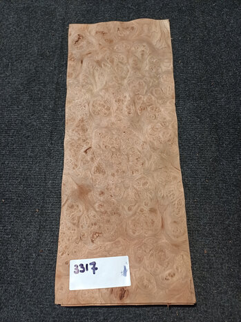 Iepen wortel fineer 43 x 16 - 17 cm | 0.6 mm | 0,1054 m&sup2;